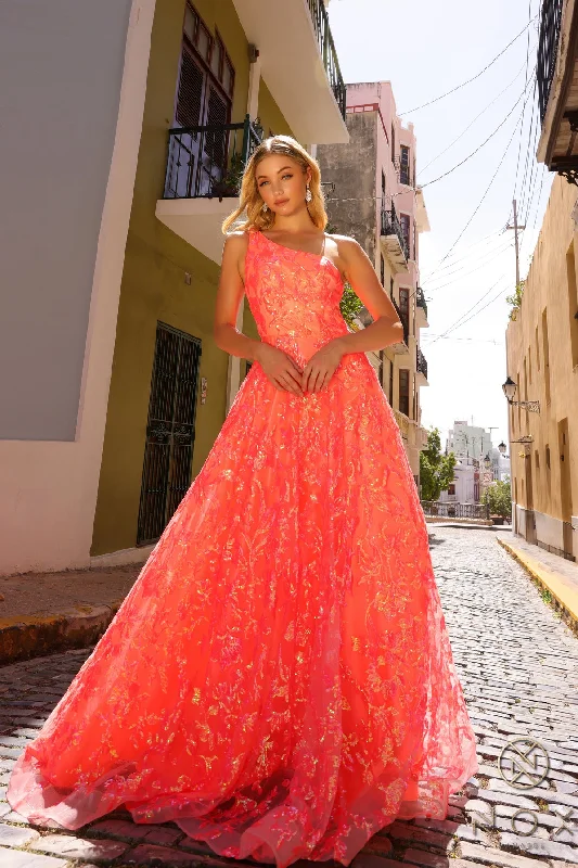 Price Rollback Nox Anabel R1305 A Line Long Sequins Prom Gown