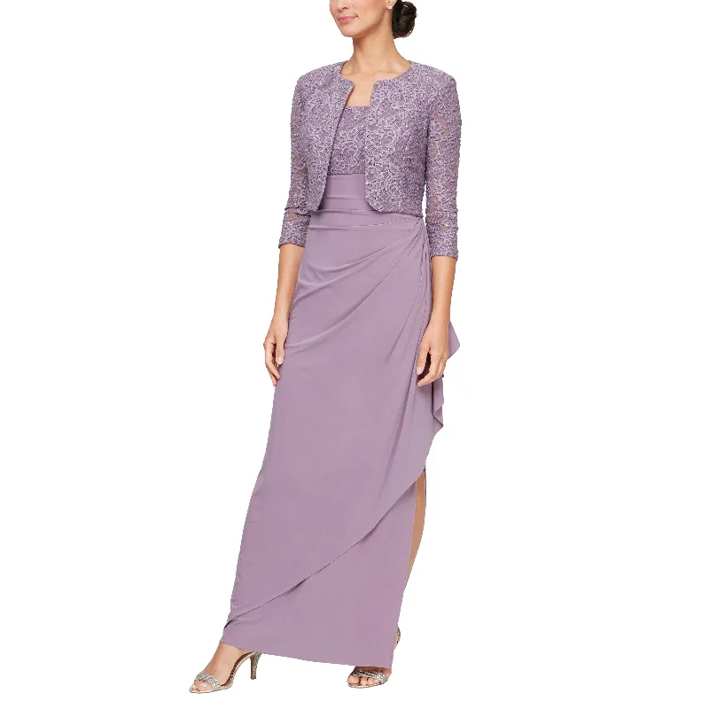 Members Only Alex Evenings 81122475 Long Mother of the Bride Jacket Dress Set
