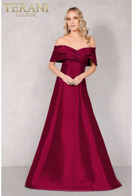 Seasonal Sale Terani Couture 2112M5404 Wine 4 Sale