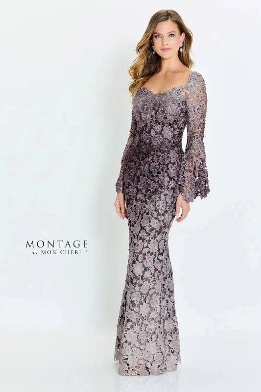Quick Sale Montage M530 Long Sleeve Formal Beaded Lace Evening Dress