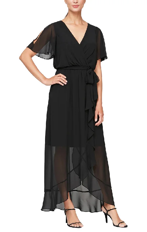 Savings Event SL Fashions 9170657 Long Wrap Formal Dress