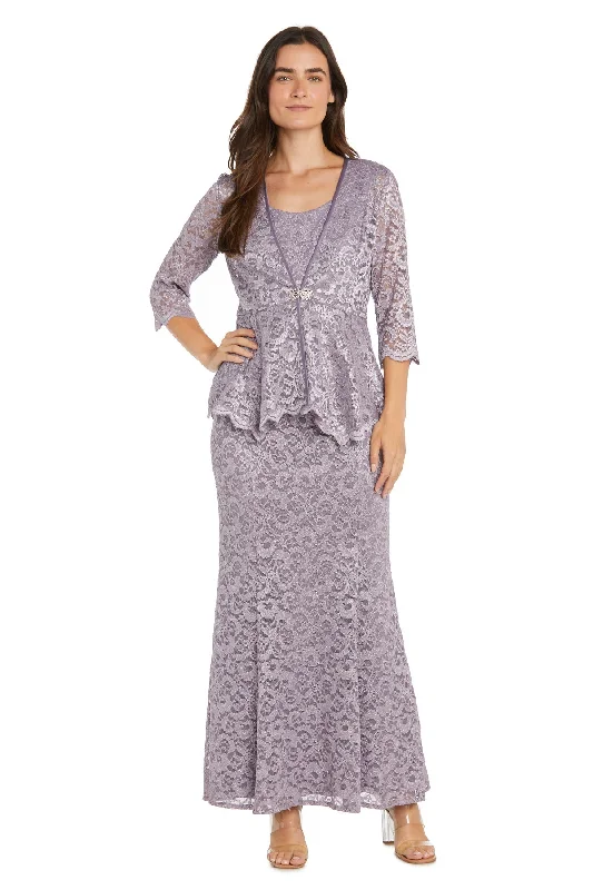 Steals and Deals R&M Richards 1985 Long Glitter Lace Mother of the Bride Jacket Dress Steals and Deals R&M Richards 1985 Long Glitter Lace Mother of the Bride Jacket Dress