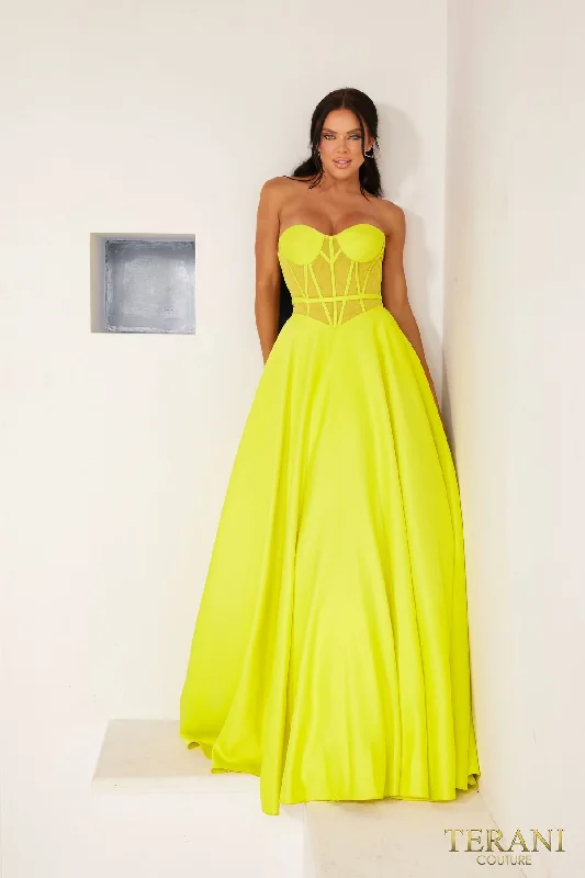 Crazy Deals Terani Couture 241P2046 Long A Line Prom Gown