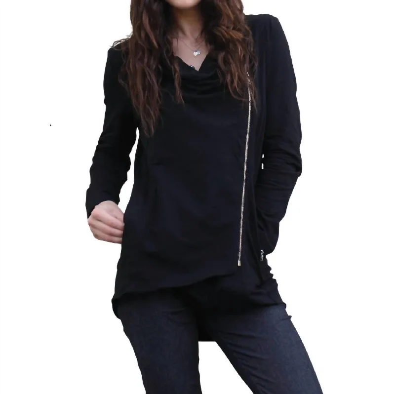 Lowest Prices Chic Side Zip Jacket In Black
