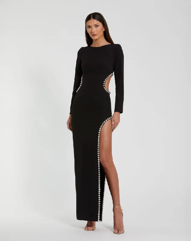 Price Drop Alert Mac Duggal 44049 Beaded Long Sleeve Fitted Evening Formal Dress