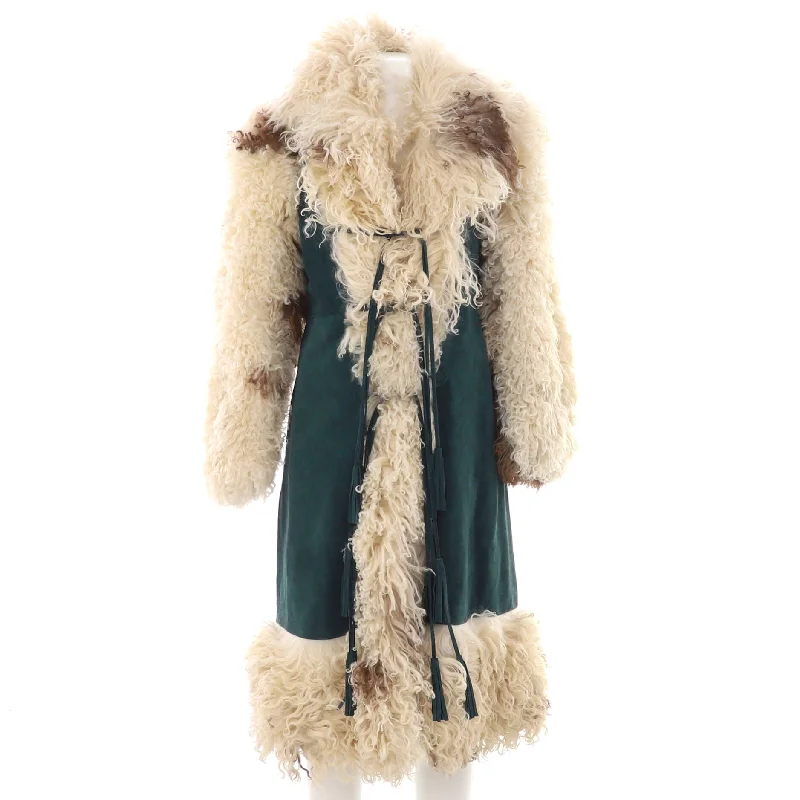 Today’s Deal Women's Epilogue Long Coat Suede with Shearling