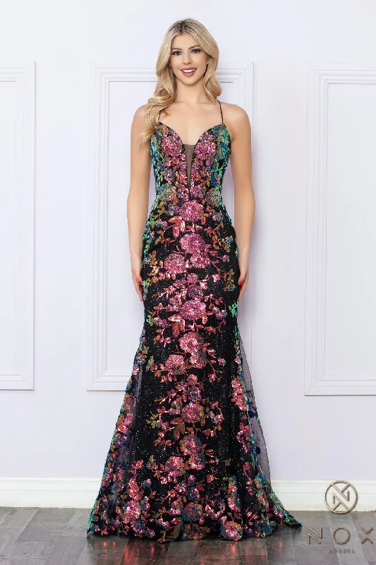Super Deal Nox Anabel R1439 Sequins Long Prom Dress