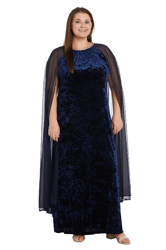 Discount Extravaganza R&M Richards 2658W Long Formal Plus Size Cape Dress