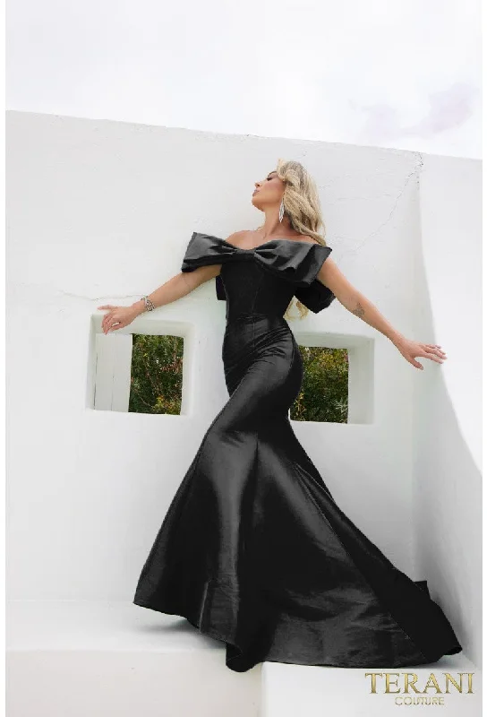 Early Access Terani Couture 241E2407 Long Trumpet Evening Dress