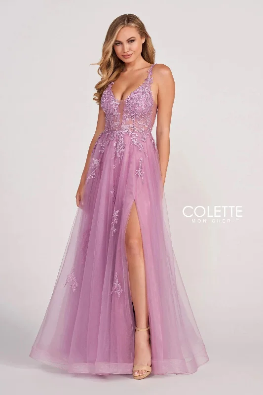 Year-End Sale Colette CL2074 Applique Long Prom Formal Dress