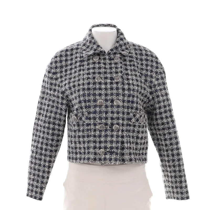 Seasonal Sale Women's CC Button Double Breasted Jacket Tweed