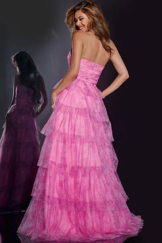 Warehouse Sale Jovani 43170 A Line Long Formal Tiered Prom Dress