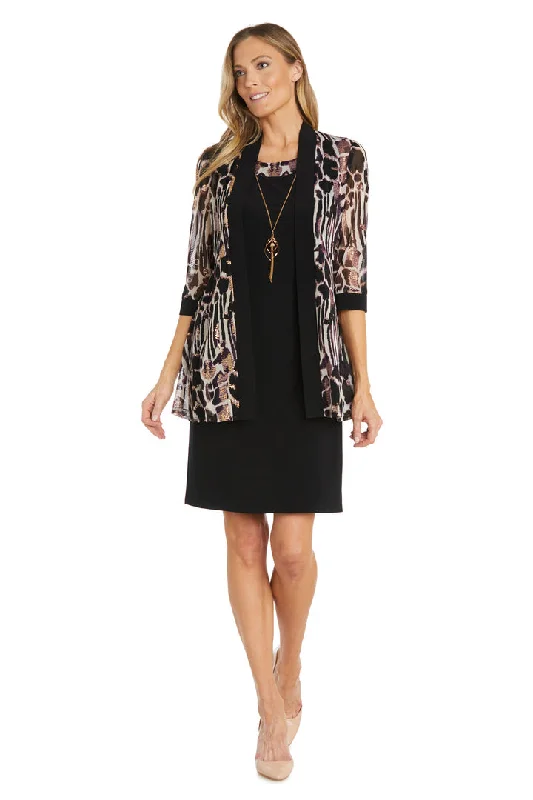 Fantastic Offers R&M Richards 1263 Mother of the Bride Short Print Jacket Dress