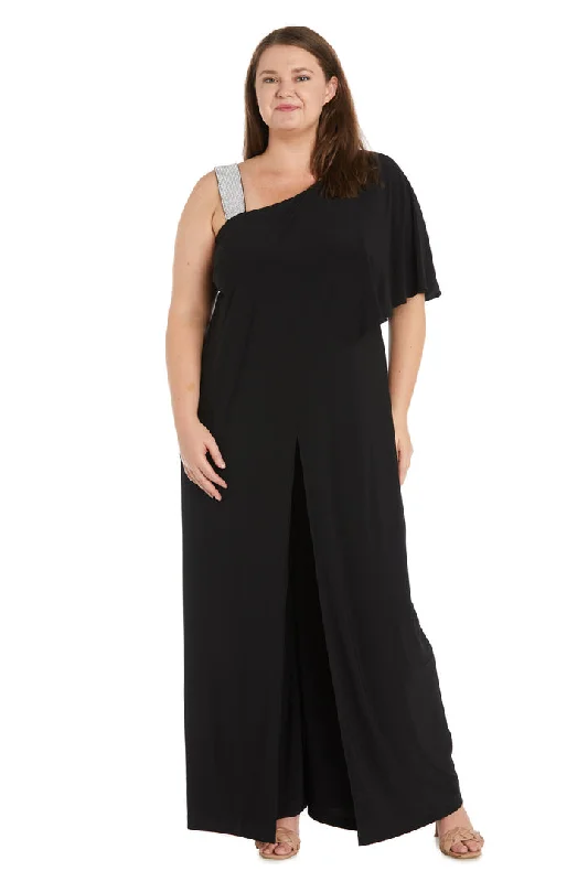 Huge Discounts R&M Richards 3420W Long Plus Size Overlay Formal Jumpsuit