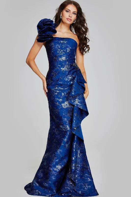Deal Dash Jovani 39438 Long Mermaid Metallic Formal Evening Dress