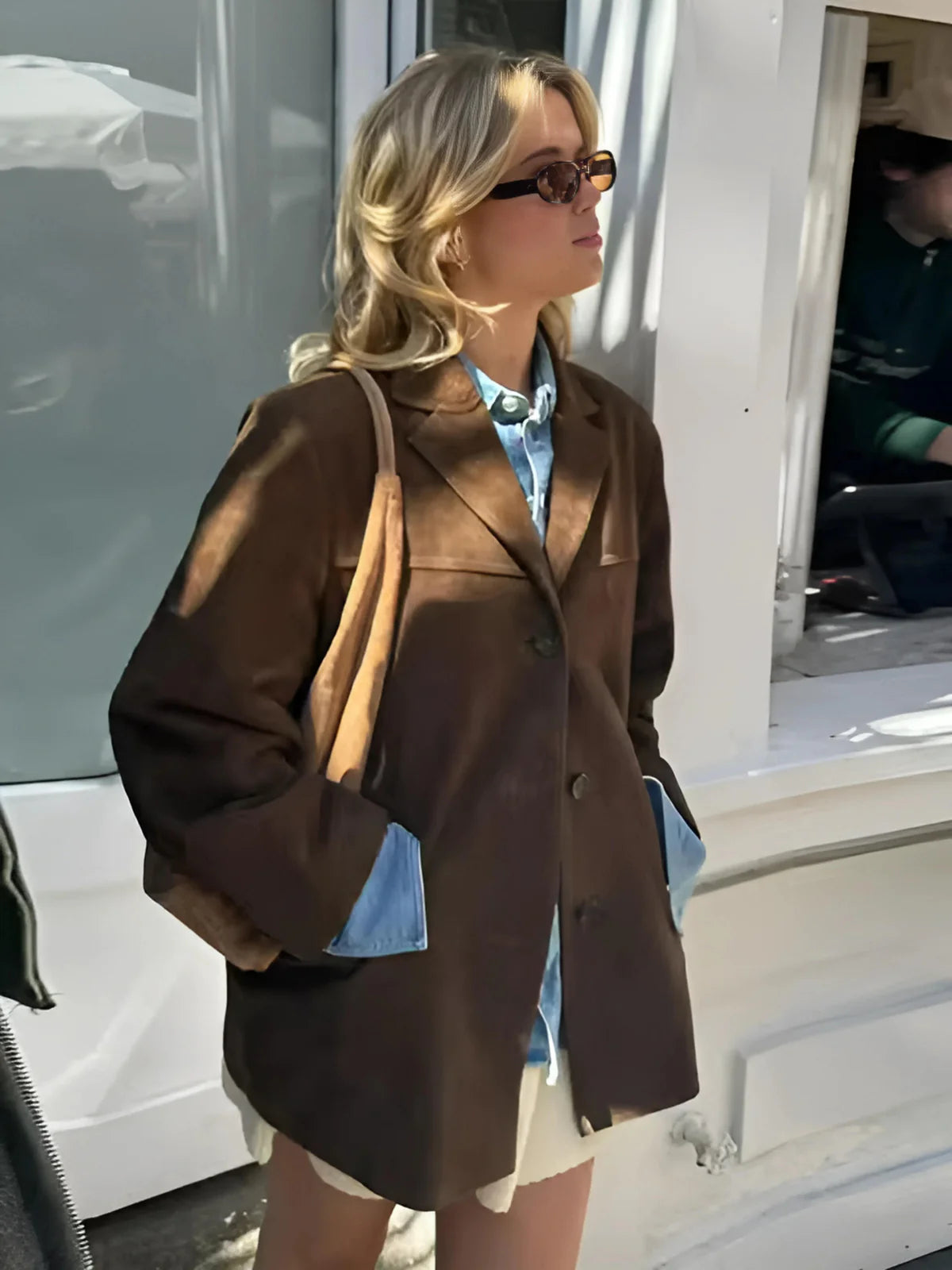 Deal Zone Retro Taupe Suede Jacket