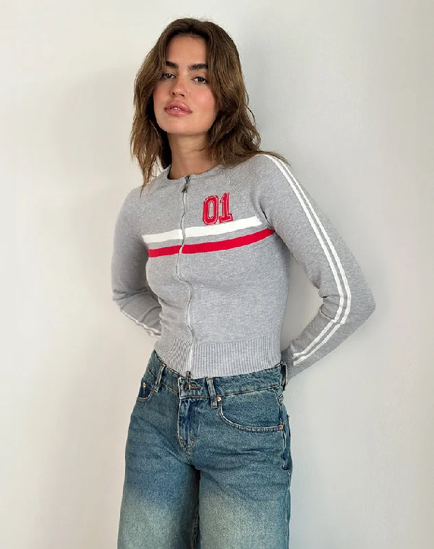Special Price Binta Zip Through Jacket in Grey Marl