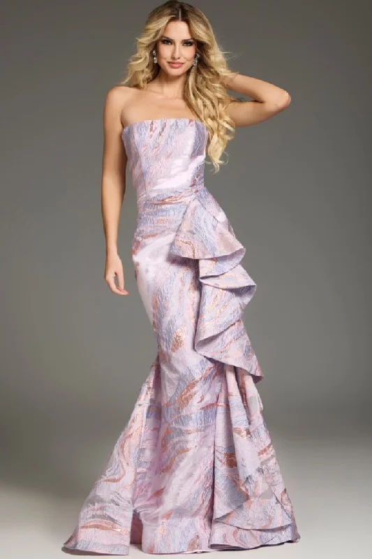 Great Bargains Jovani 31137 Textured Long Ruffle Mermaid Formal Evening Dress