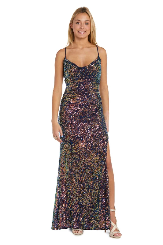 Bargain Prices Morgan & Co 13124 Long Formal Sequin Fitted Prom Dress