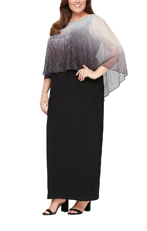 Epic Deals SL Fashions 9455169 Plus Size Shimmer Bodre Popover Dress