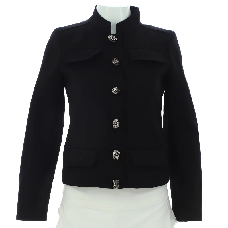Flash Deals Women's Four Pocket Jacket Wool Blend with Metal Detail