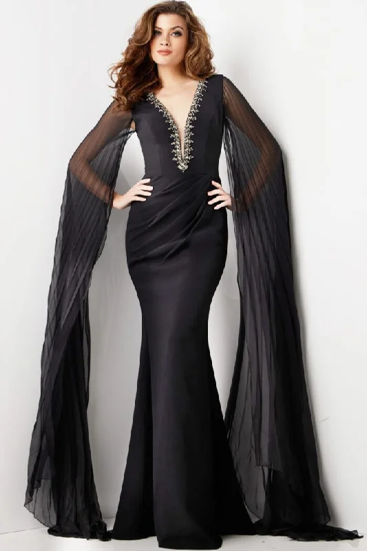 Stock Clearance Jovani 36473 Long Pleated Embellished Formal Evening Dress