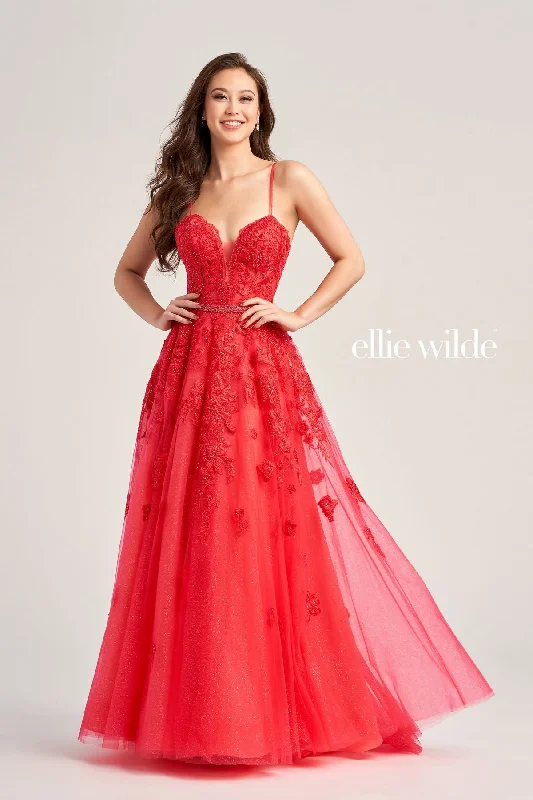 Overstock Ellie Wilde EW35016 Formal Glitter Prom Long Gown