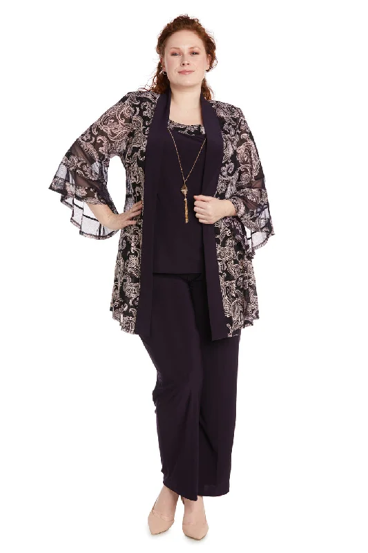 Sneak Peek Sale R&M Richards 9186W Plus Size Two Piece Formal Pant Set