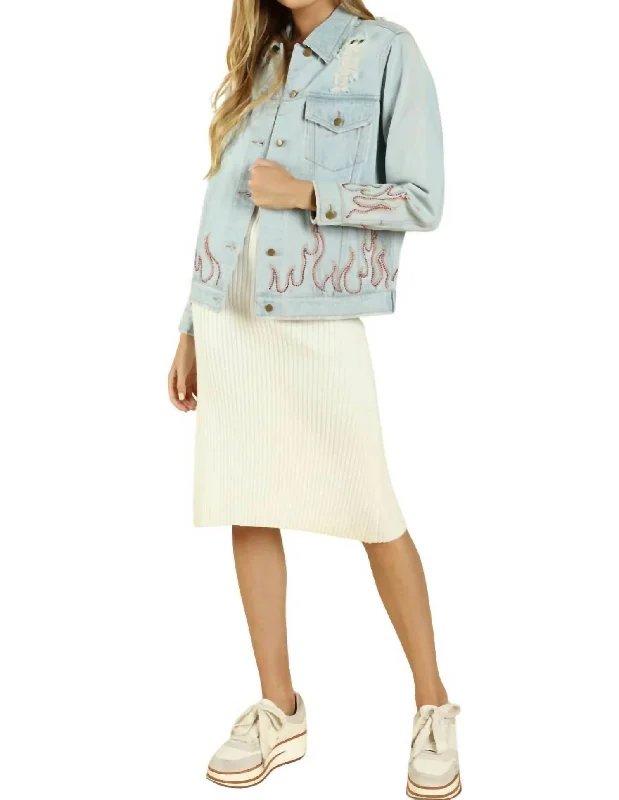 Buy More, Save More Some Like It Hot Distressed Jacket In Denim