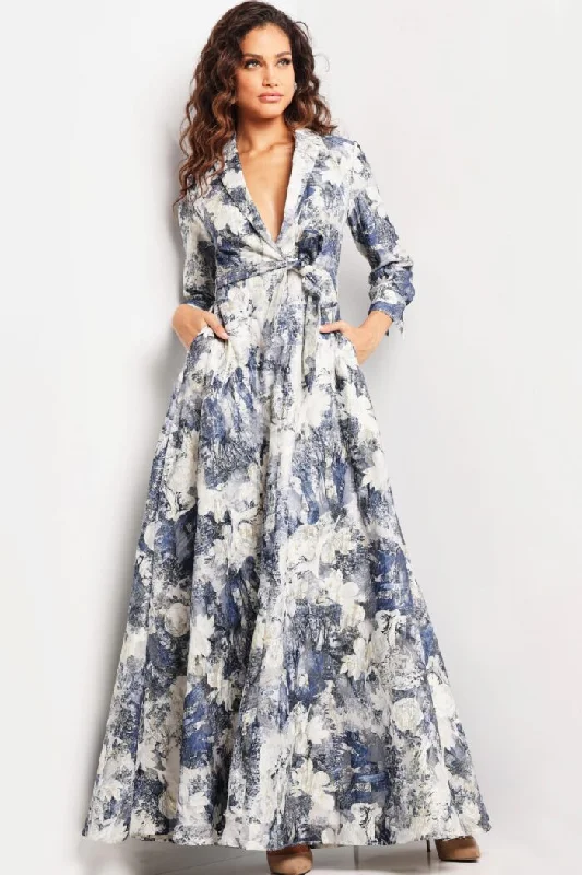 New Arrival Jovani 26202 Long Printed A Line Formal Dress