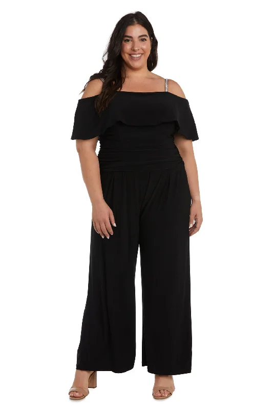 Overstock R&M Richards 5982W Long Plus Size Formal Jumpsuit