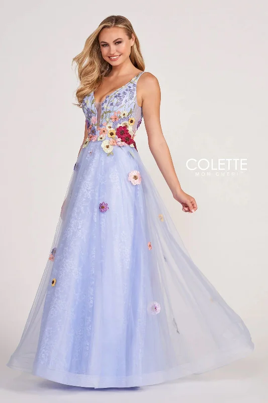 Deal Explosion Colette CL2084 Floral Applique Formal Prom Long Dress