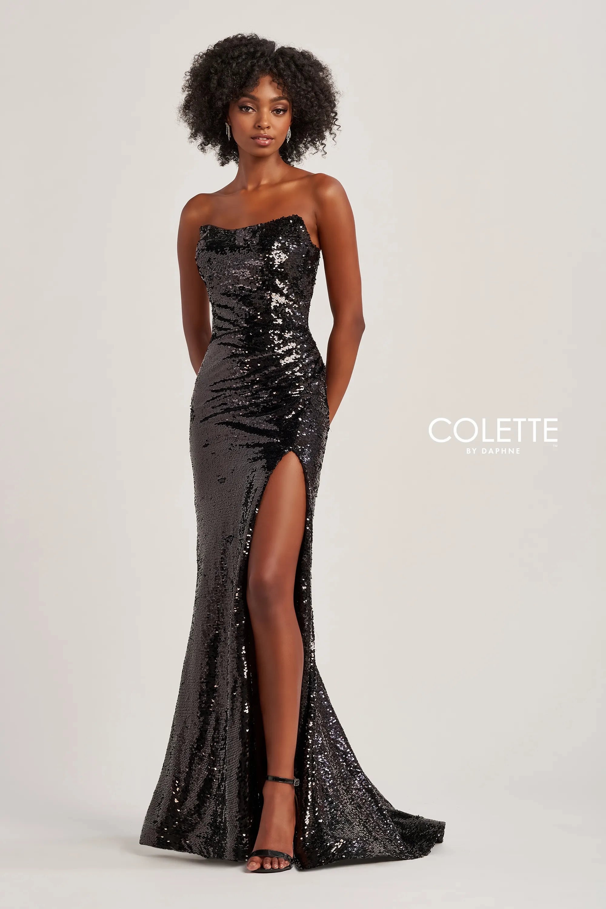 Bargain Prices Colette by Daphne CL8300 Long Sequin Slit Formal Evening Prom Dress Bargain Prices Colette by Daphne CL8300 Long Sequin Slit Formal Evening Prom Dress