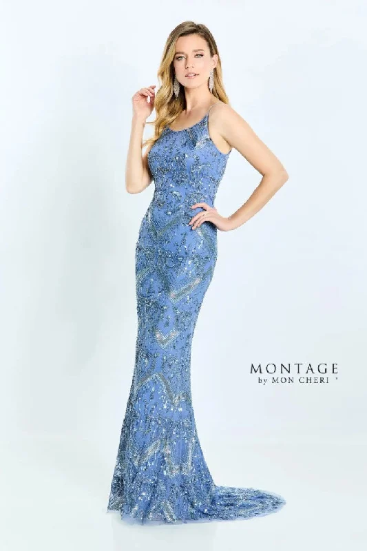 Crazy Savings Montage 221978 Long Beaded Glitter Formal Dress