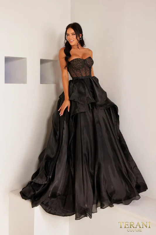 Stock Up and Save Terani Couture 241P2209 Sweetheart Prom Long Ballgown