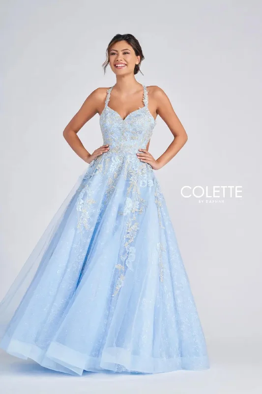 Price Cut Colette CL12256 Beaded Long Prom Halter Formal Dress