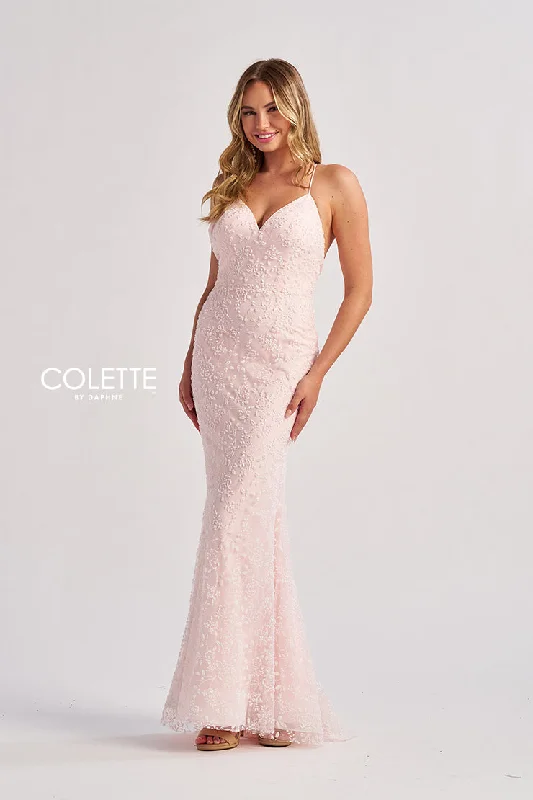 Exclusive Access Colette by Daphne CL8655 Glitter Long Mermaid Formal Beaded Prom Dress