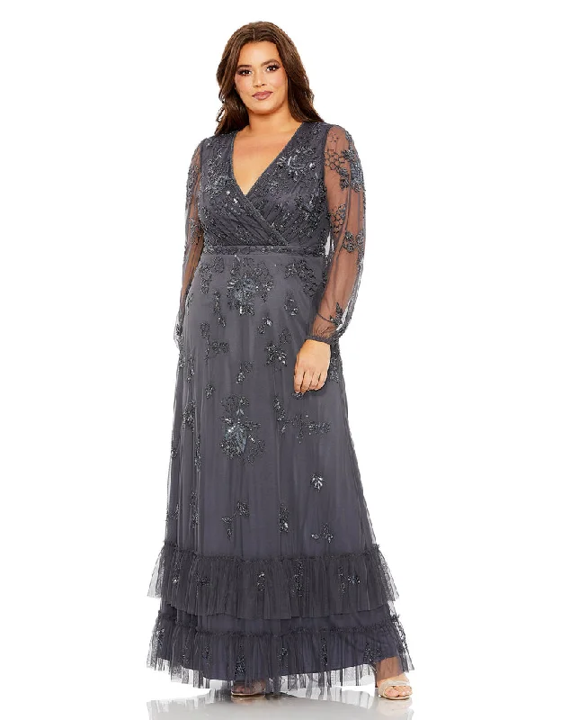Loyalty Reward Mac Duggal 9247 Long Sleeve Formal Plus Size Dress