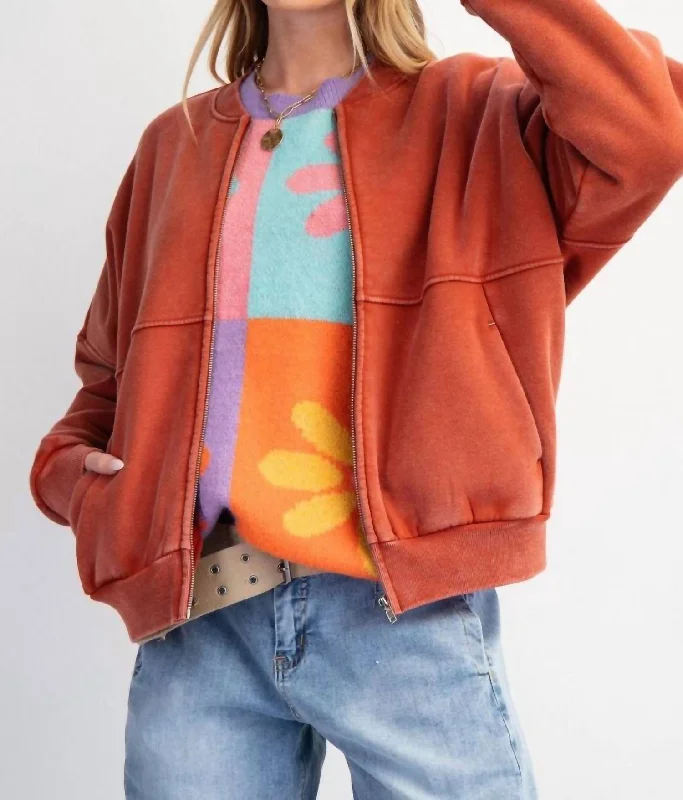 Daily Deals Carter Bomber Jacket In Rust