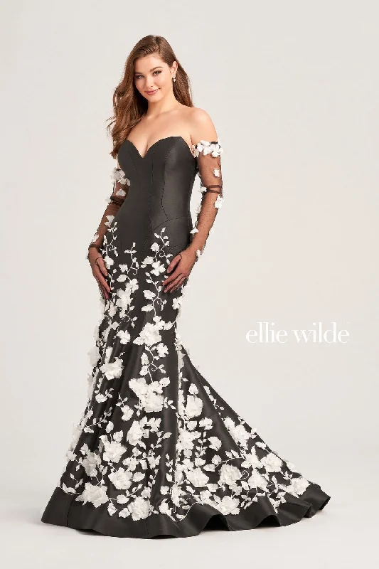 Deal of the Day Ellie Wilde EW35036 Mermaid Applique Prom Long Dress