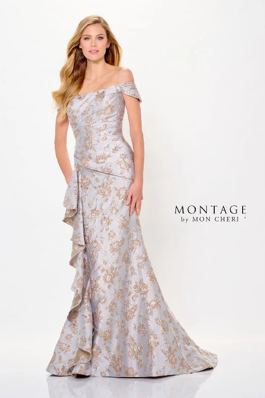 Get It Before It’s Gone Montage M905 Long Mermaid Formal Floral Metallic Evening Dress