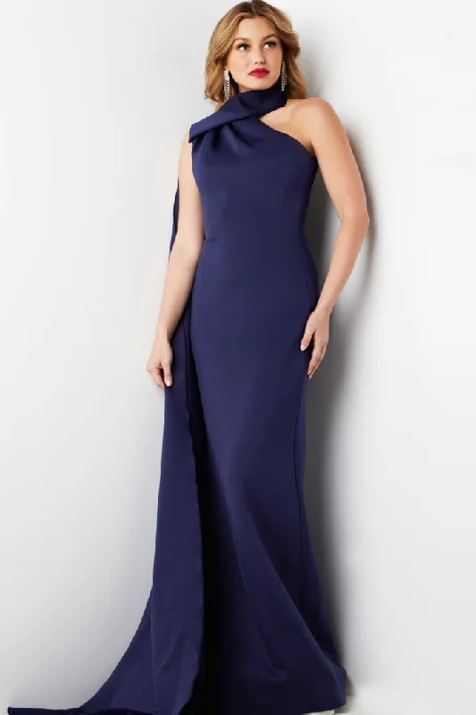 One-DAY Sale Jovani 09709 Long Fitted High Neck Evening Formal Prom Dress