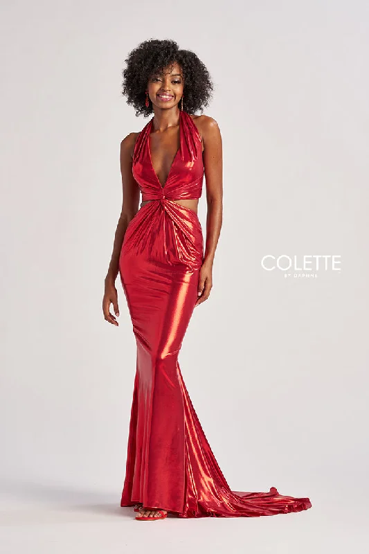 Early Access Colette by Daphne CL8505 Prom Fitted Long Metallic Formal Dress