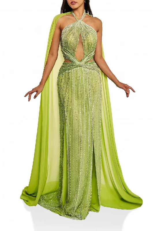 Super Sale Terani Couture 241GL2622 Beaded Formal Evening Long Dress