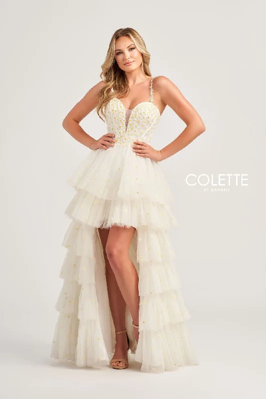 Take Advantage Colette CL5237 High Low Formal Glitter Prom Dress