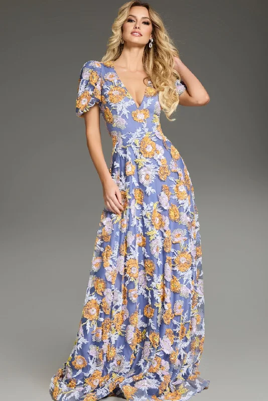Discount Extravaganza Jovani 39273 A Ling Long Floral Evening Formal Dress