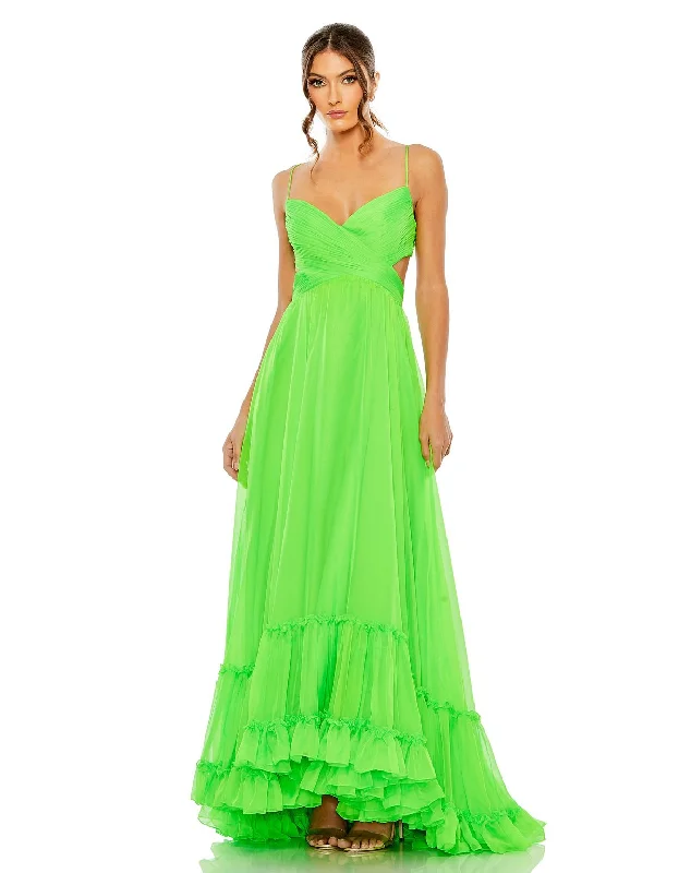 Deep Discounts Mac Duggal 68477 Prom Tiered Ruffle Long Formal Dress