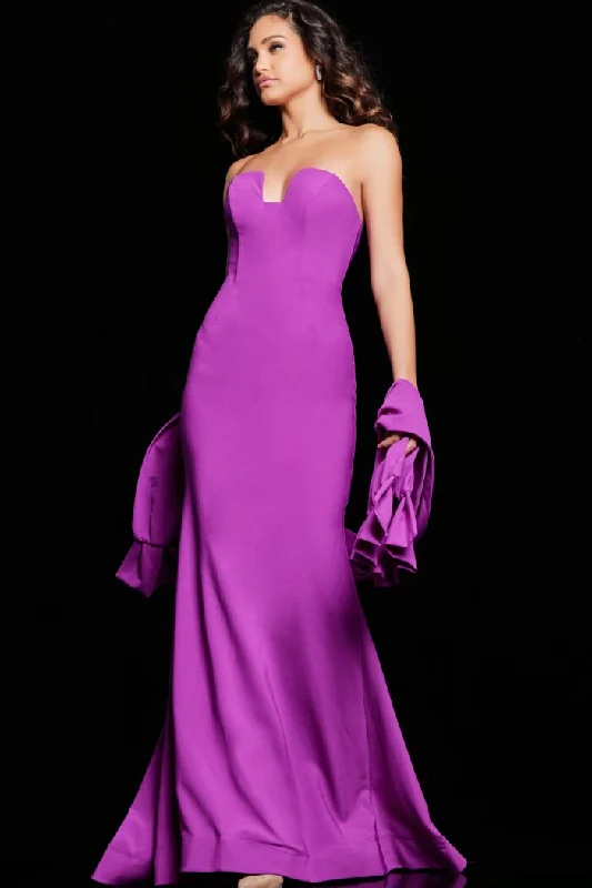 Big Discounts Jovani 23029 Long Mermaid Berry Formal Dress