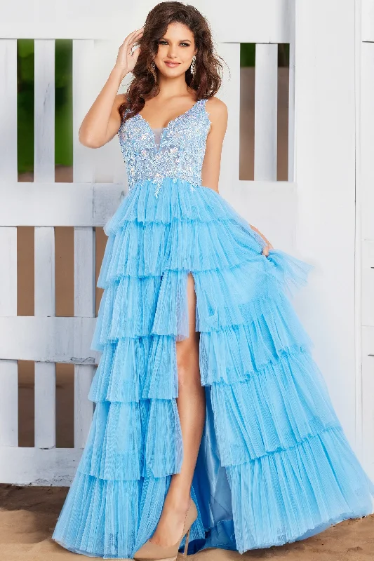 Deal of the Week Jovani 37632 Formal Long Ball Gown Beaded Lace Prom Dress