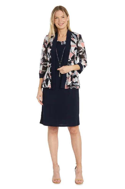 Savings Galore R&M Richards 9903 Print Short Mother of the Bride Jacket Dress